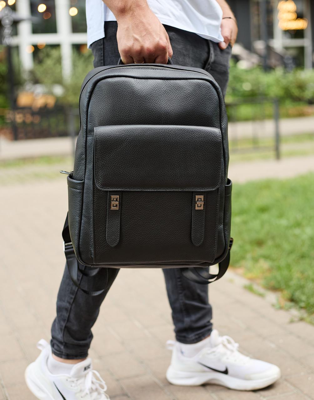 Рюкзак мужской кожаный 40х30х17 Черный (TD-93898)