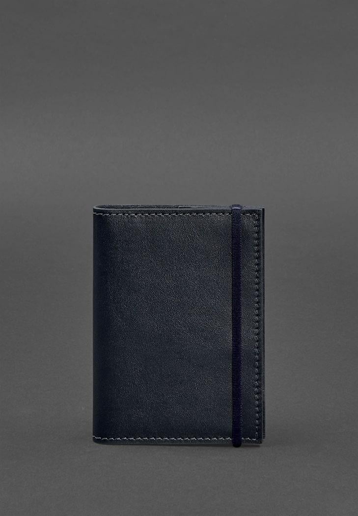 Обложка кожаная для паспорта 1.0 краст Темно-синий (A-027216)