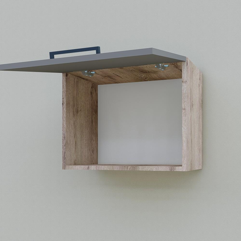 Шкаф навесной Opendoors МП9 для кухни под вытяжку 500 мм Антрацитовый/Аликанте (МП9/6) - фото 3 Шкаф навесной Opendoors МП9 для кухни под вытяжку 500 мм Антрацитовый/Аликанте (МП9/6) - фото 3