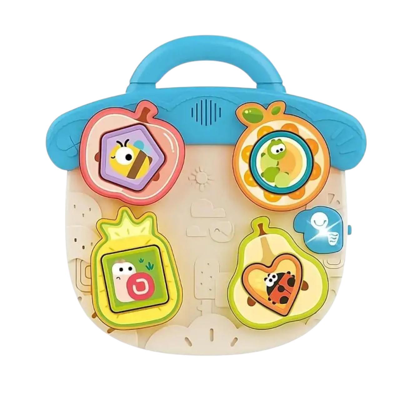 Бізіборд HE 8089 музична розвивальна іграшка з підсвічуванням і мелодією від 18 місяців Блакитний (29469519)