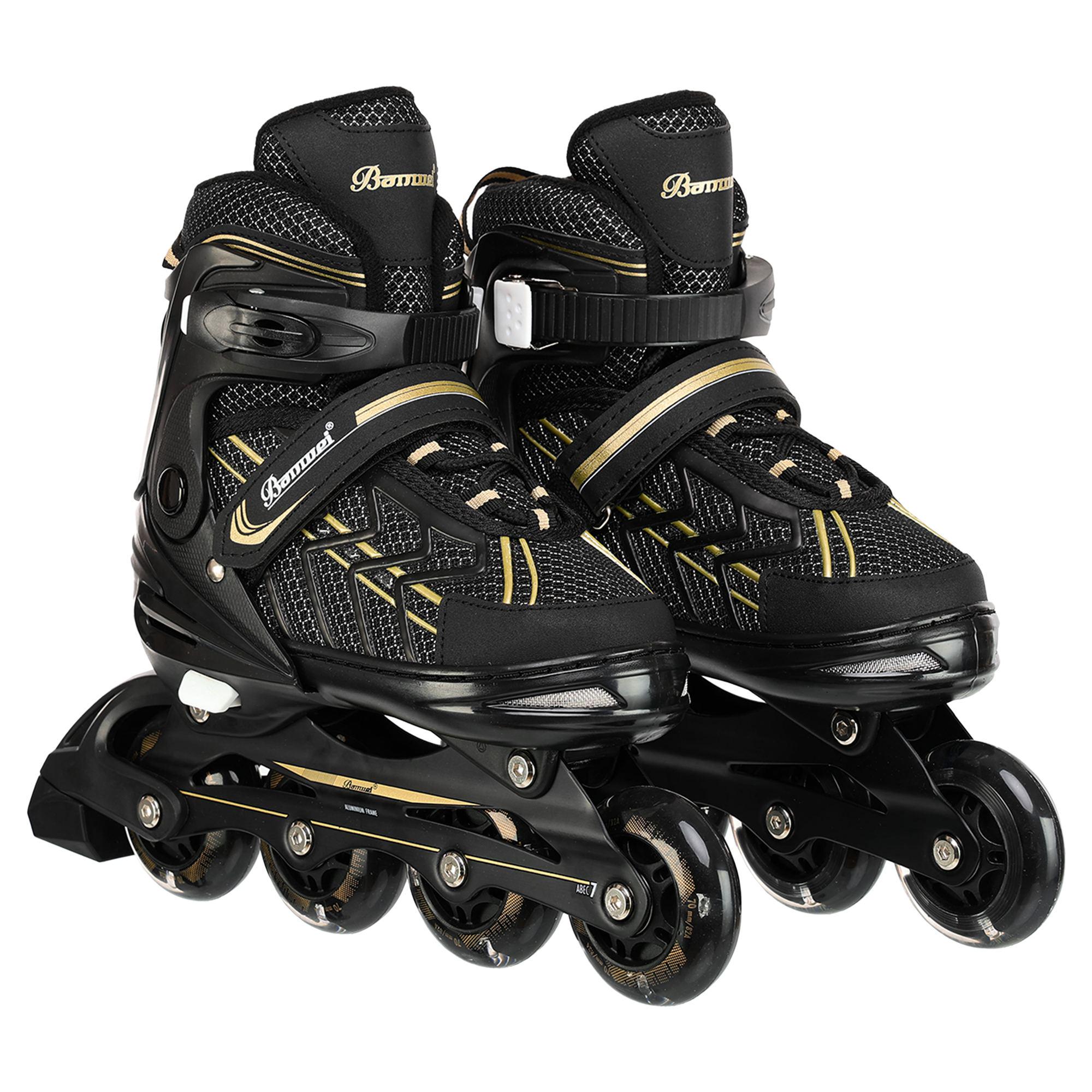 Роликовые коньки Banwei BW-129 раздвижные колеса светящиеся р. 39-42 Черный (BW-129_Черный_L_(39-42) - фото 11 Роликовые коньки Banwei BW-129 раздвижные колеса светящиеся р. 39-42 Черный (BW-129_Черный_L_(39-42) - фото 11