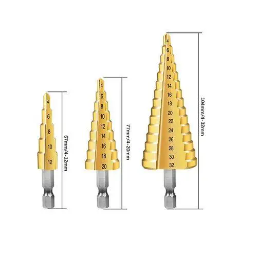 Набір ступінчастих свердлів DoVVALT 8566 4-32 мм 3 шт. (11606001) - фото 2 Набір ступінчастих свердлів DoVVALT 8566 4-32 мм 3 шт. (11606001) - фото 2