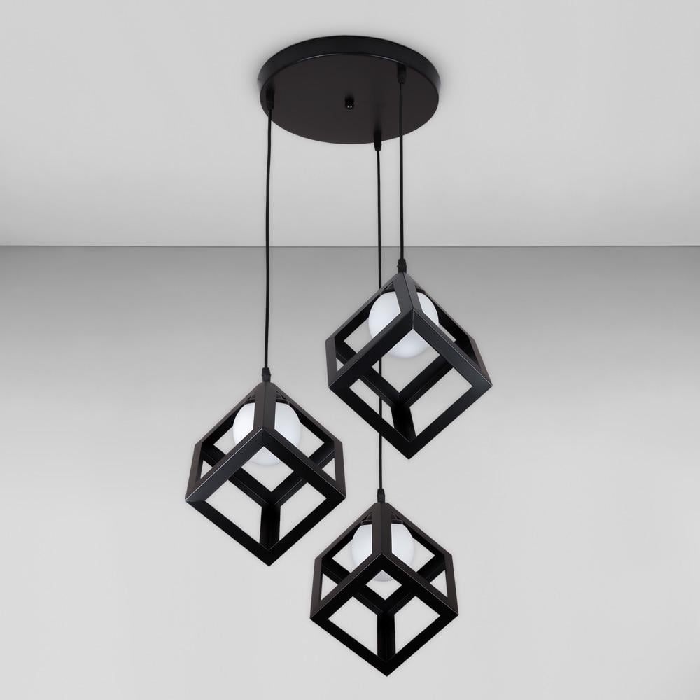 Люстра подвесная лофт Light House LS-18967-3 BK+WH 300 Черный/Белый