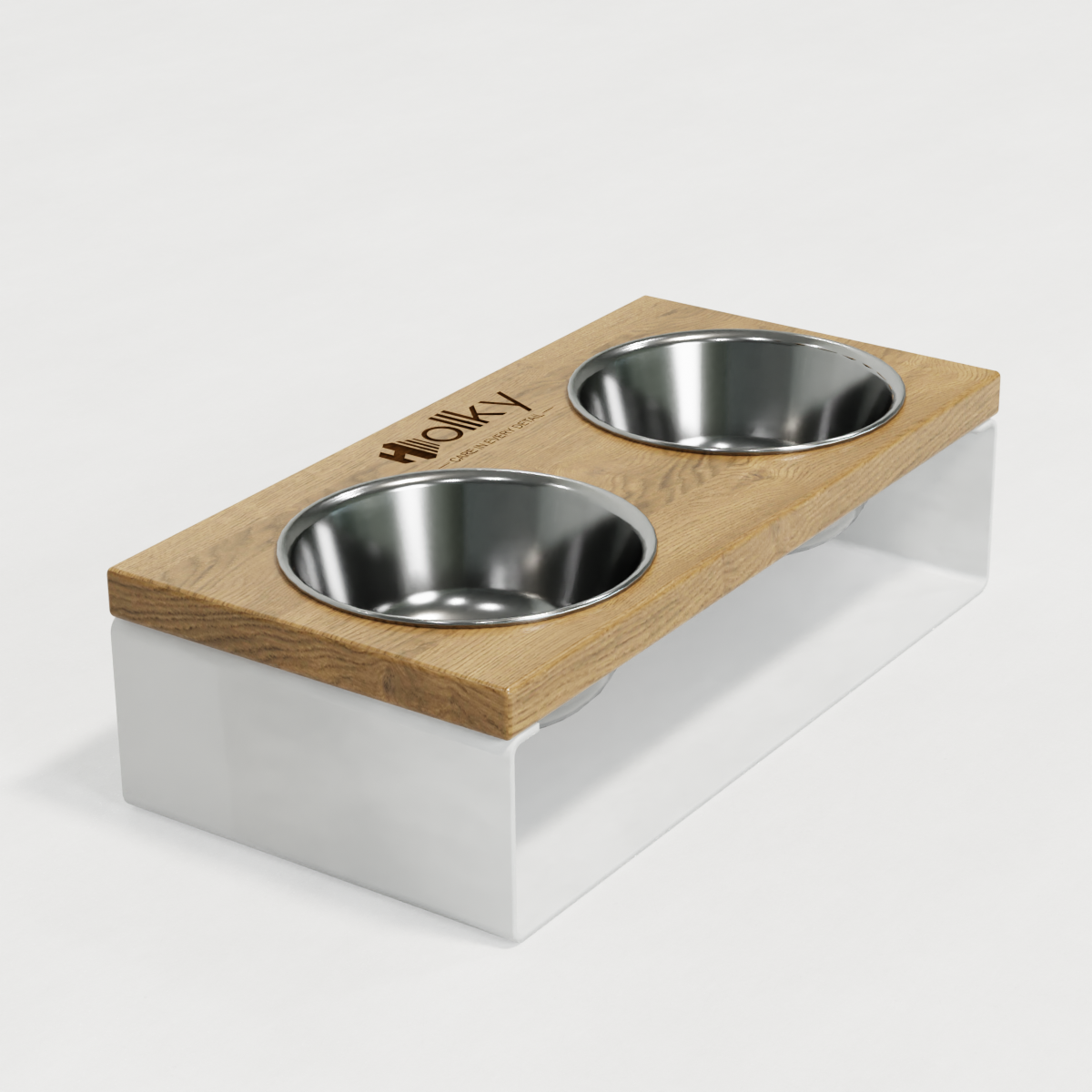 Миски на подставке из цельного металлического листа для собак и котов Hollky SteelWood S 2х0,45 л (SWS-36188-WHNT) - фото 7 Миски на подставке из цельного металлического листа для собак и котов Hollky SteelWood S 2х0,45 л (SWS-36188-WHNT) - фото 7