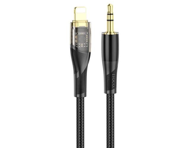 Аудиокабель HOCO UPA25 Transparent Discovery Edition Digital AUX 3,5 мм to Lightning 1 м Black