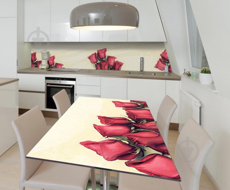Наклейка виниловая на стол Zatarga "Бутоны Алых Роз" 600х1200 мм Наклейка виниловая на стол Zatarga "Бутоны Алых Роз" 600х1200 мм