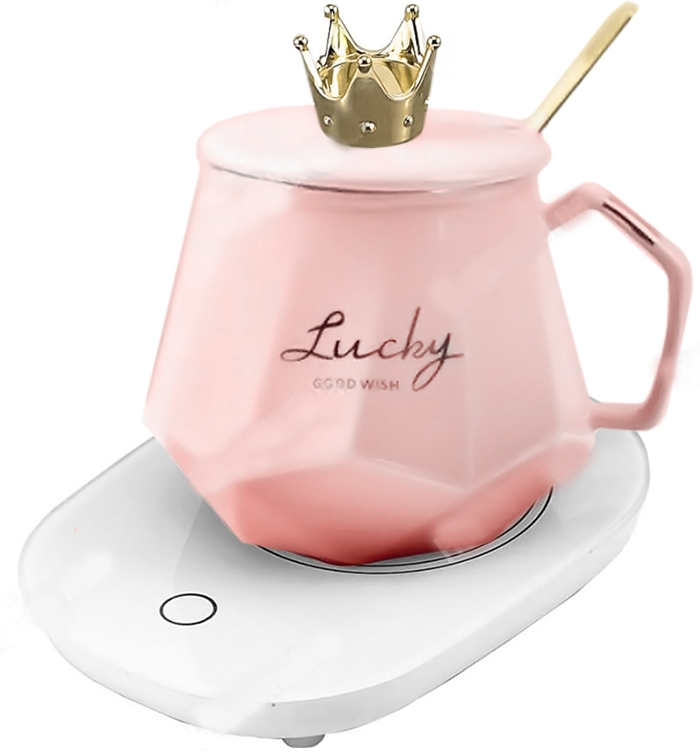 Чашка Stenson King YG01314 400 мл з підігрівом з підігрівом Pink (289fce58)