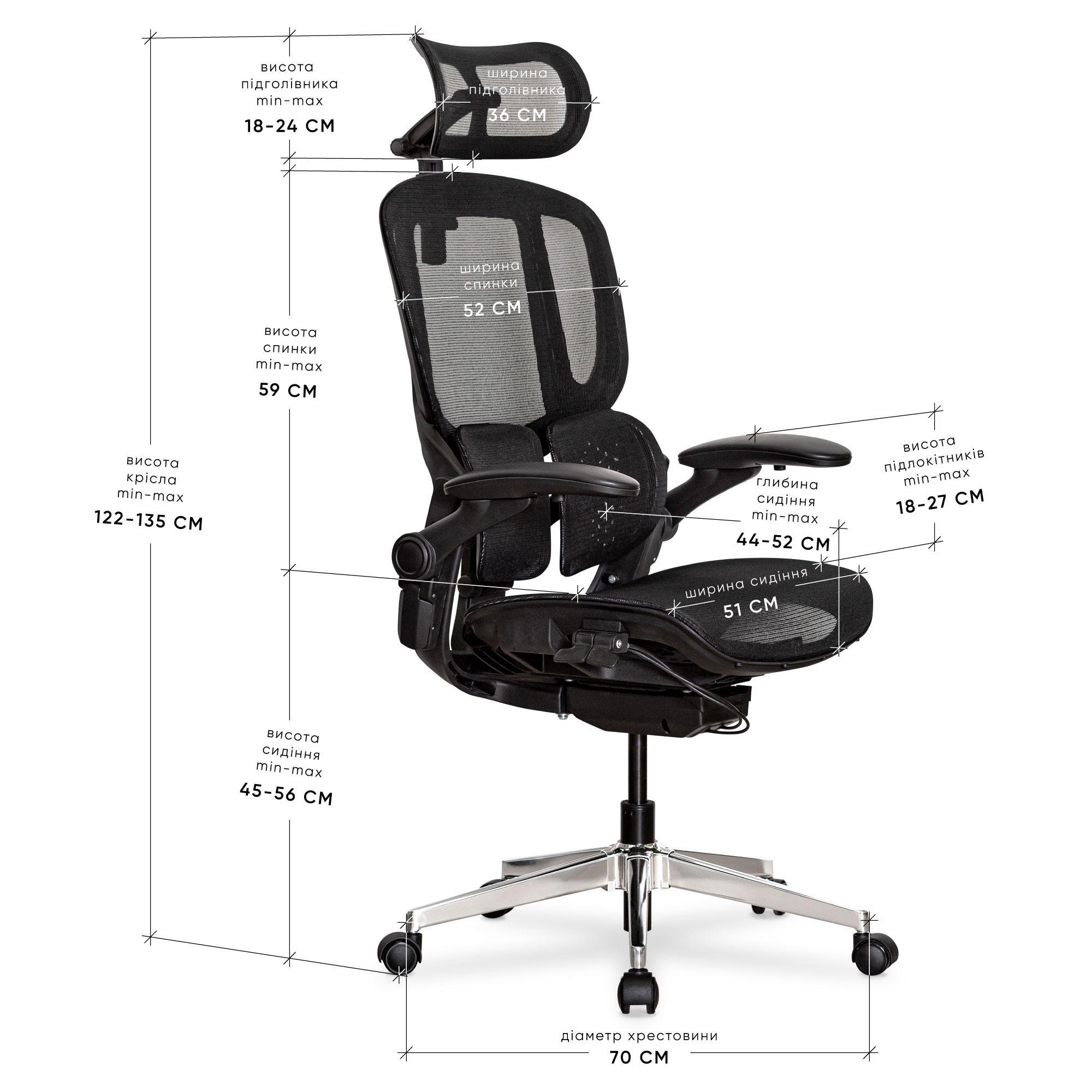 Крісло Mealux S202 Air Black (HF-S202 M/B) - фото 3