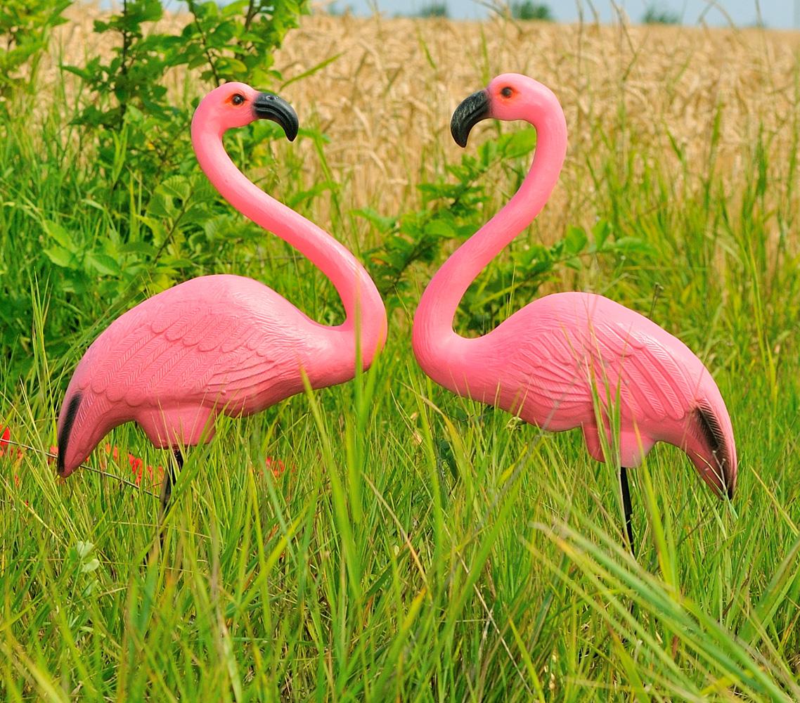 Садова фігура Фламінго на металевих лапах 2 шт. (d2fef1bc)