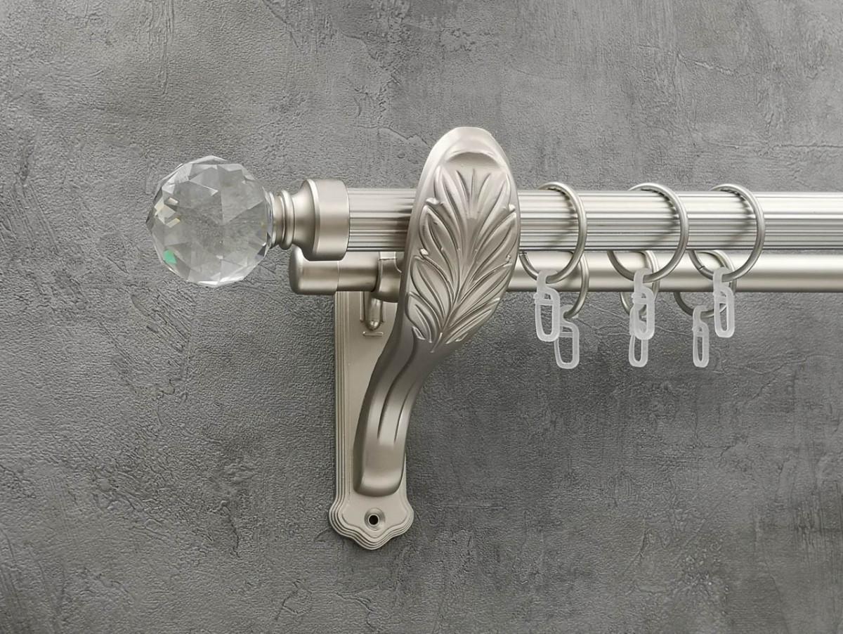 Карниз Quadrum Люмиера рифленая штанга двойной ретро 25/19 мм 200 см Сатин (272284561)