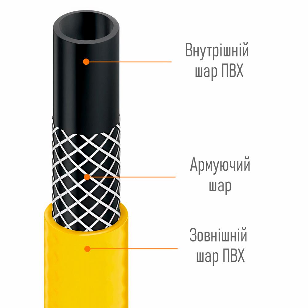 Шланг для полива садовый 1/2 LOSSO MY-180 армированный 20 м (452196419) - фото 2