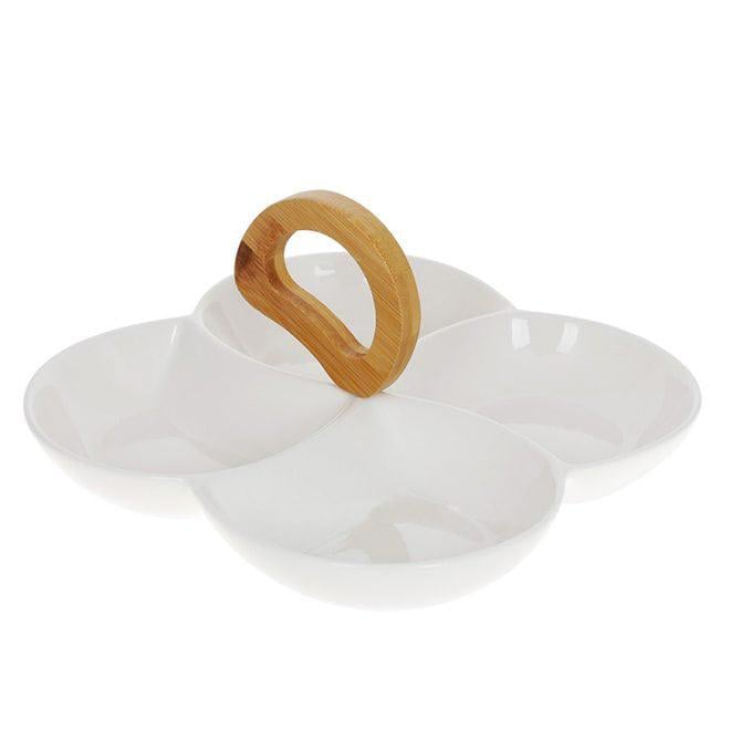 Менажниця порцелянова Flora Naturel 4-х секційна 26 см (32566)