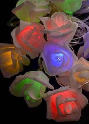 Гирлянда фигурки цветы 12 LED 5 м Разноцветный (00000006700)
