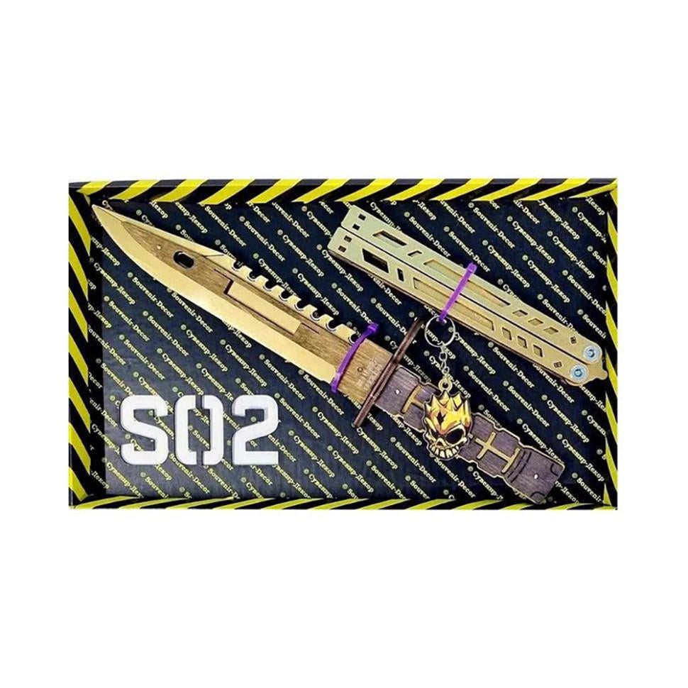 Набор сувенирных ножей Бабочка Legasy и M-9 Bayonet Gold (ID-180-D-213)