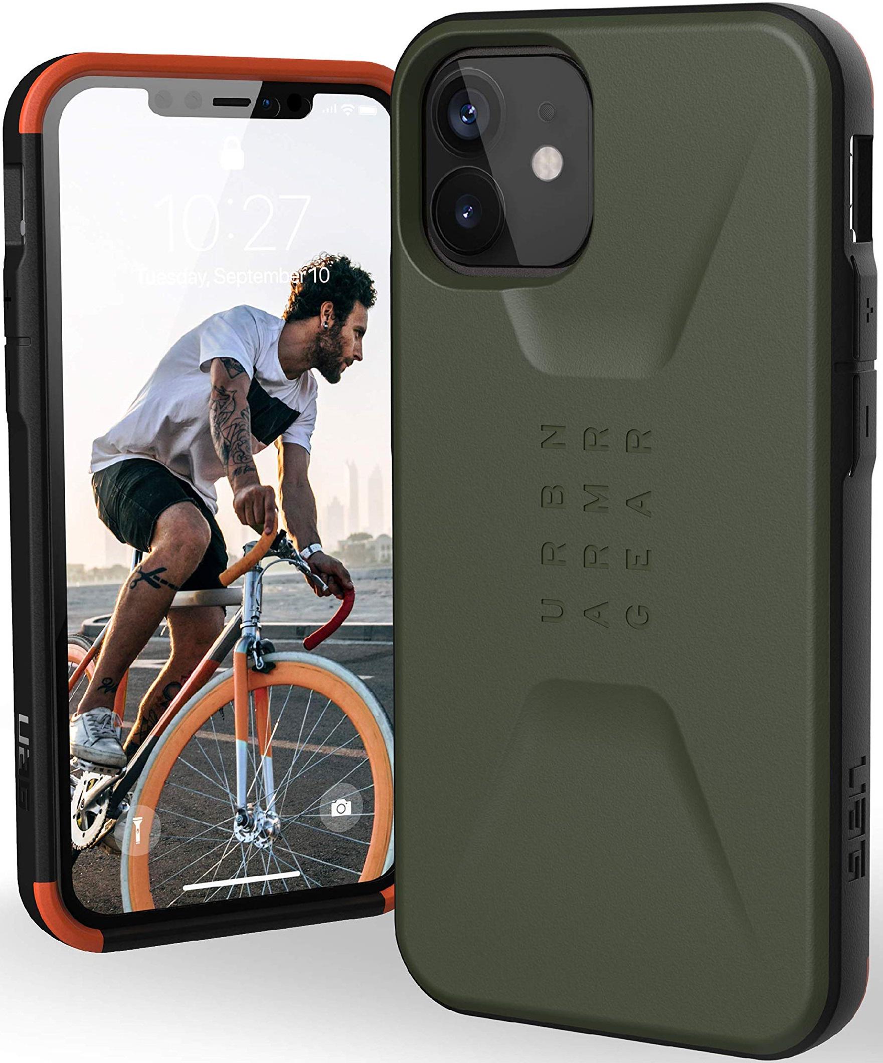 Чохол мілітарі протиударний UAG Civilian 11234D117272 для Iphone 12 Mini (5.4") Olive - фото 7