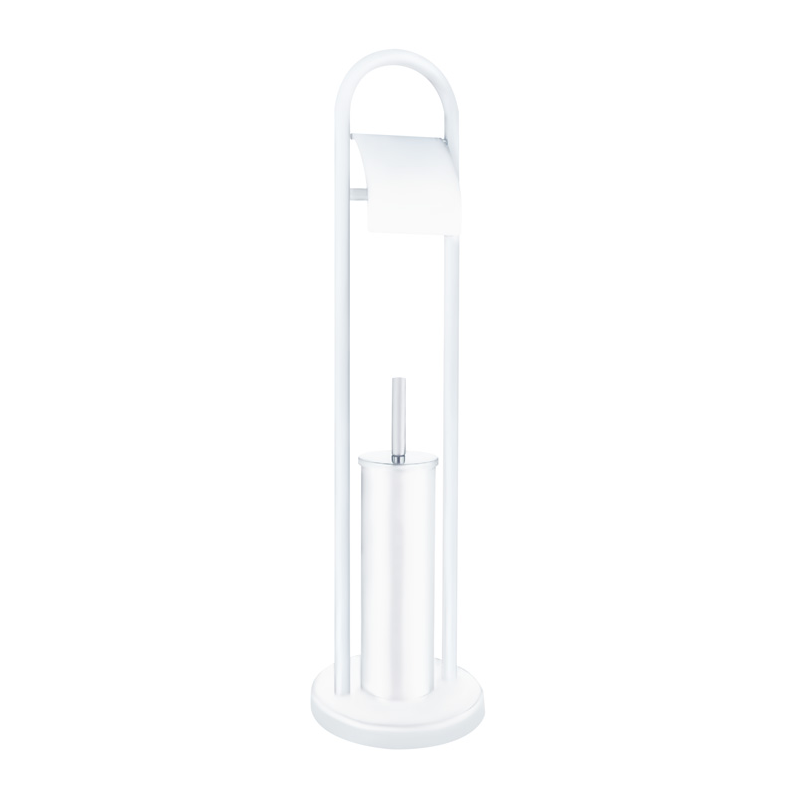 Ершик для унитаза Zerix KIT ME04 White с бумагодержателем (ZX4643)