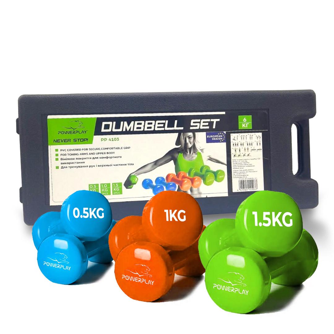 Набір гантелей в кейсі PowerPlay 4103 Fitness Dumbells 6 кг