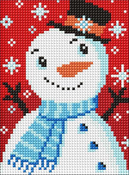 Алмазна мозаїка без підрамника Ideyka Містер Сніговик 15х20 см (Id-AMM1070)