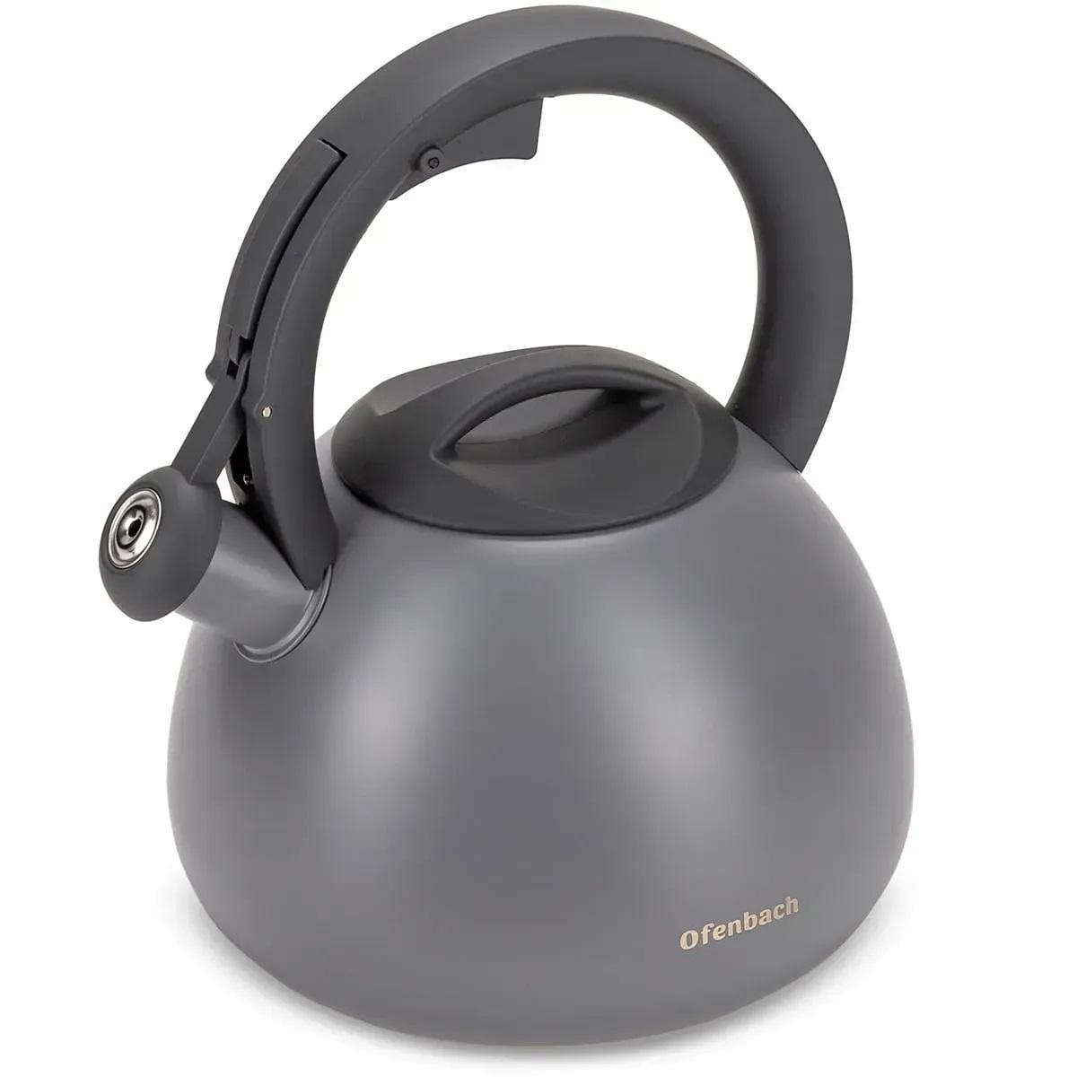 Чайник зі свистком та нейлоновою ручкою Ofenbach KM-100321 з нержавіючої сталі 2,7 л Сірий (150-84-100321) - фото 6