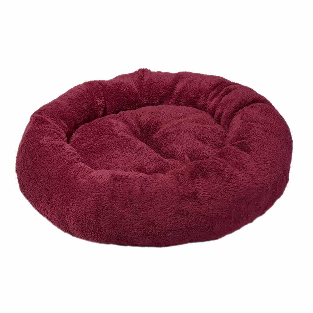 Лежак для тварин Plush Simit круглий плюшевий 52 см Бордовий (VR03/8164)