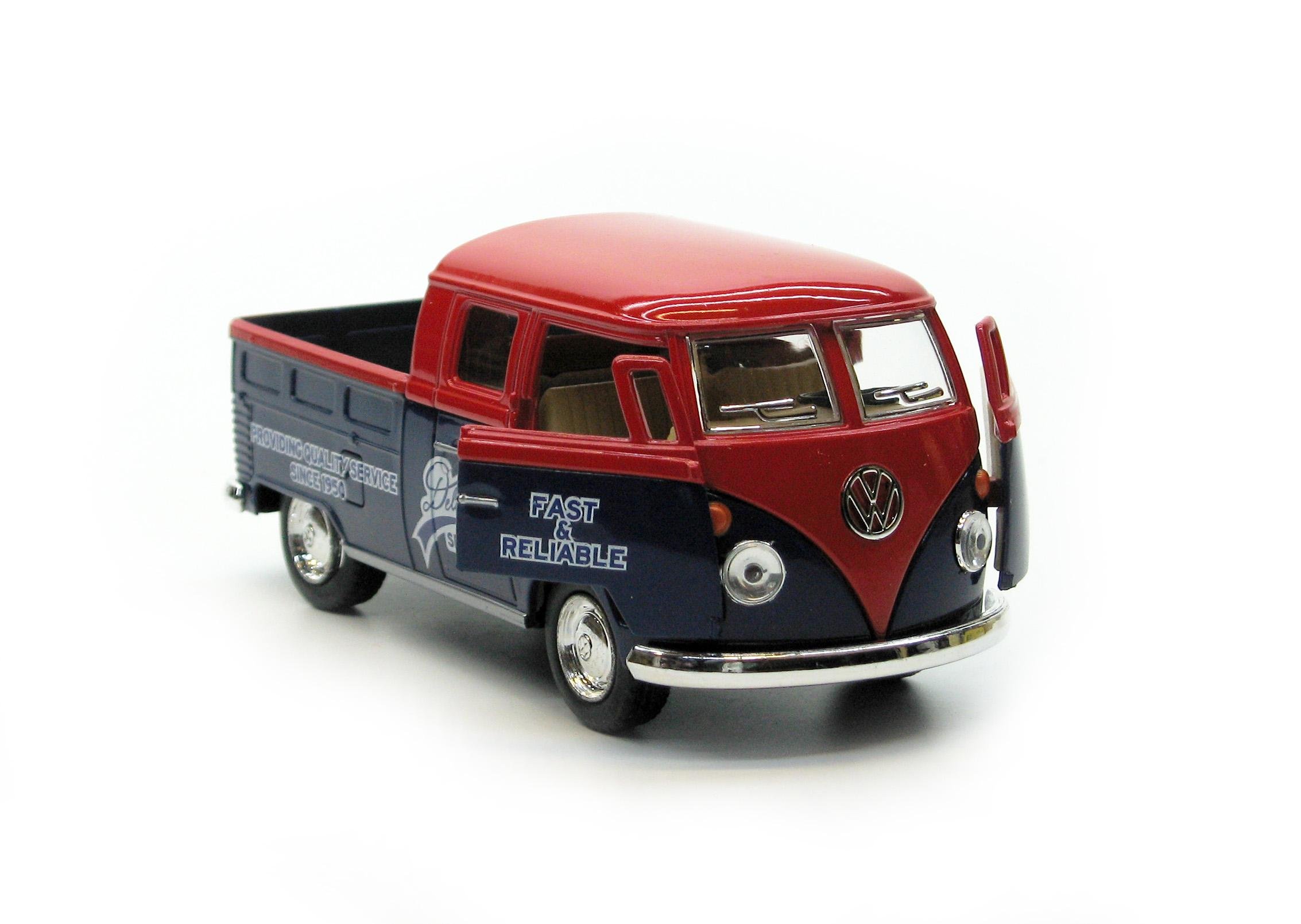 Машина металева KT5396W Volkswagen Bus Double Cab Pickup Delivery 1963 - фото 7