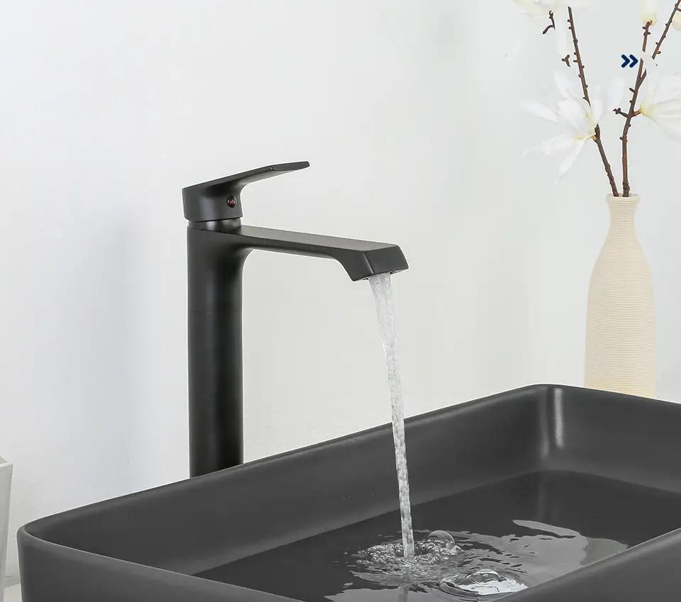 Змішувач для умивальника Frap F1071-26 високий одноважільний Чорний (173480) - фото 5 Змішувач для умивальника Frap F1071-26 високий одноважільний Чорний (173480) - фото 5