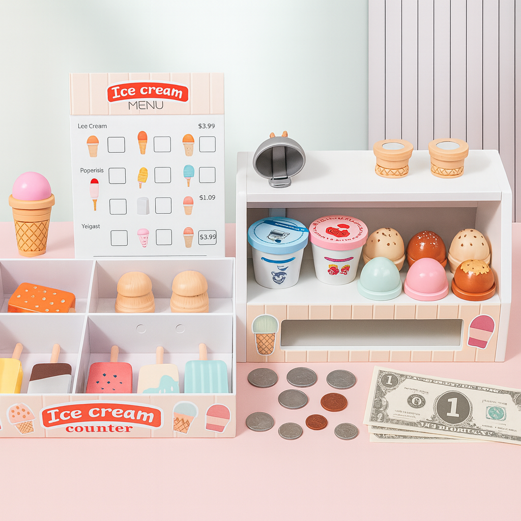 Дитячий ігровий набір Ice Cream Counter Морозиво дерев'яний (132) - фото 5 Дитячий ігровий набір Ice Cream Counter Морозиво дерев'яний (132) - фото 5