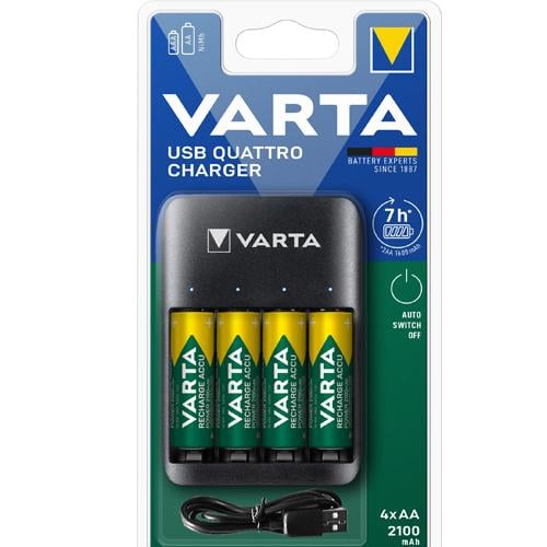 Зарядное устройство для Varta Value USB Quattro Charger с аккумулятором NI-MH AA 2100 мАч 4 шт.