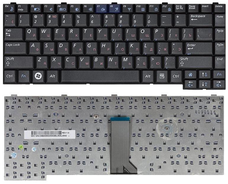 Клавиатура для ноутбука Samsung Q310/Q308 Black Клавиатура для ноутбука Samsung Q310/Q308 Black