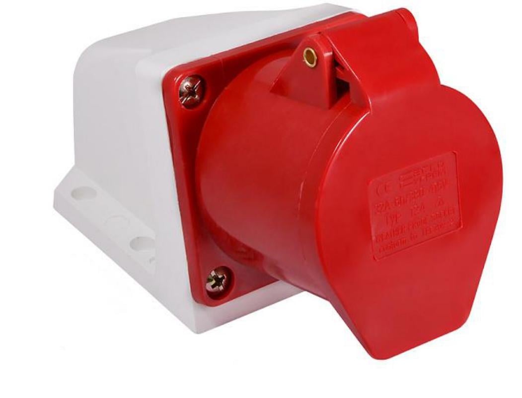 Розетка силовая стационарная АСКО-УКРЕМ ГС 124 32А/4 380V IP44 3P+PE