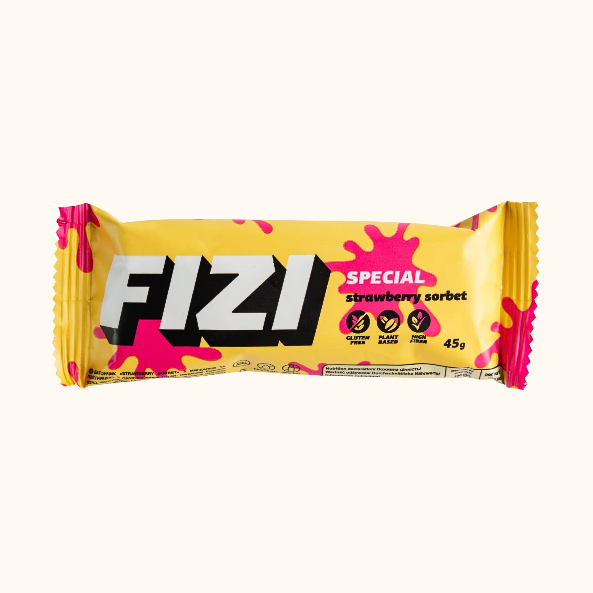 Батончик Fizi LIMITED EDITION Strawberry Sorbet 45 г