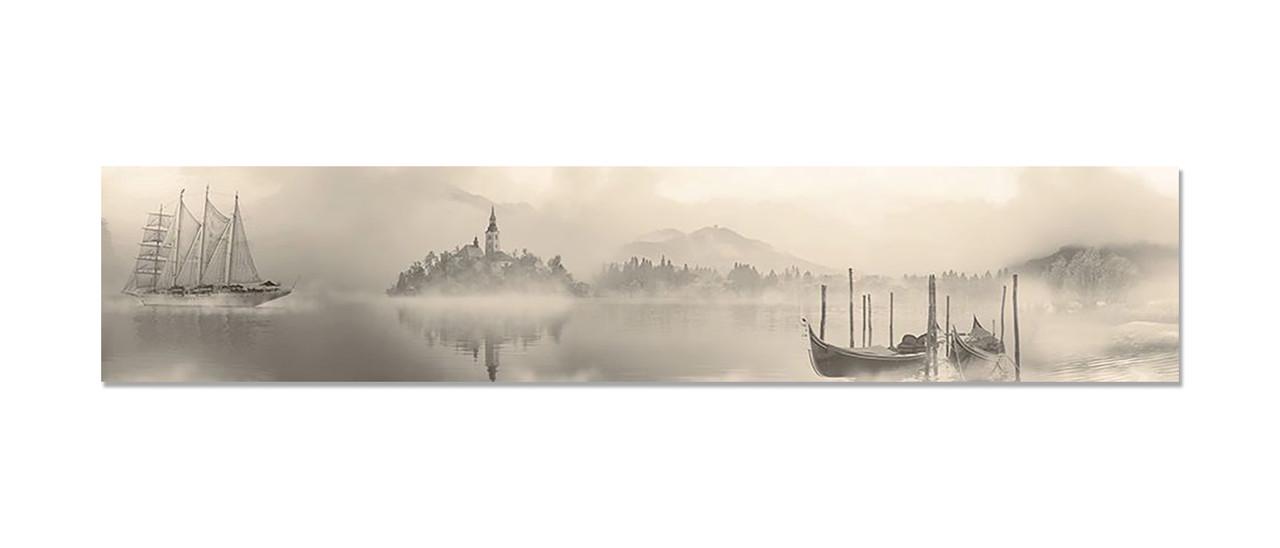 Наклейка виниловая на кухню Zatarga Пристань в тумане 600х3000 мм (1289776413)