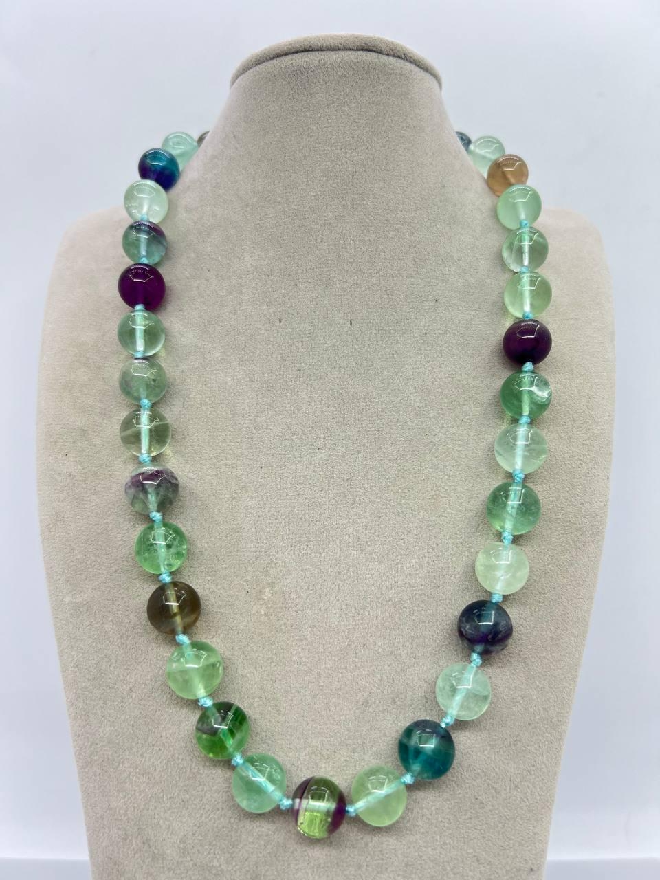 Бусы флюорит 12 мм 48 см Разноцветный (11194)