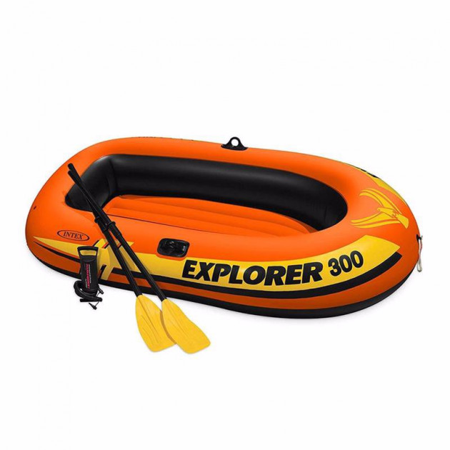 Човен надувний Intex Explorer 300 тримісний з пластиковими веслами (58332) - фото 2