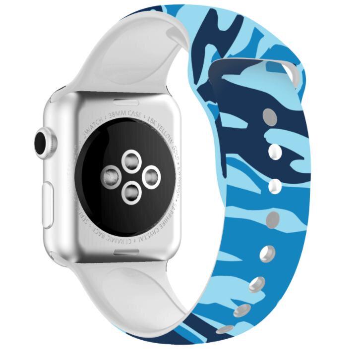 Силиконовый ремешок для Apple Watch 38-40 мм Синий камуфляж Силиконовый ремешок для Apple Watch 38-40 мм Синий камуфляж
