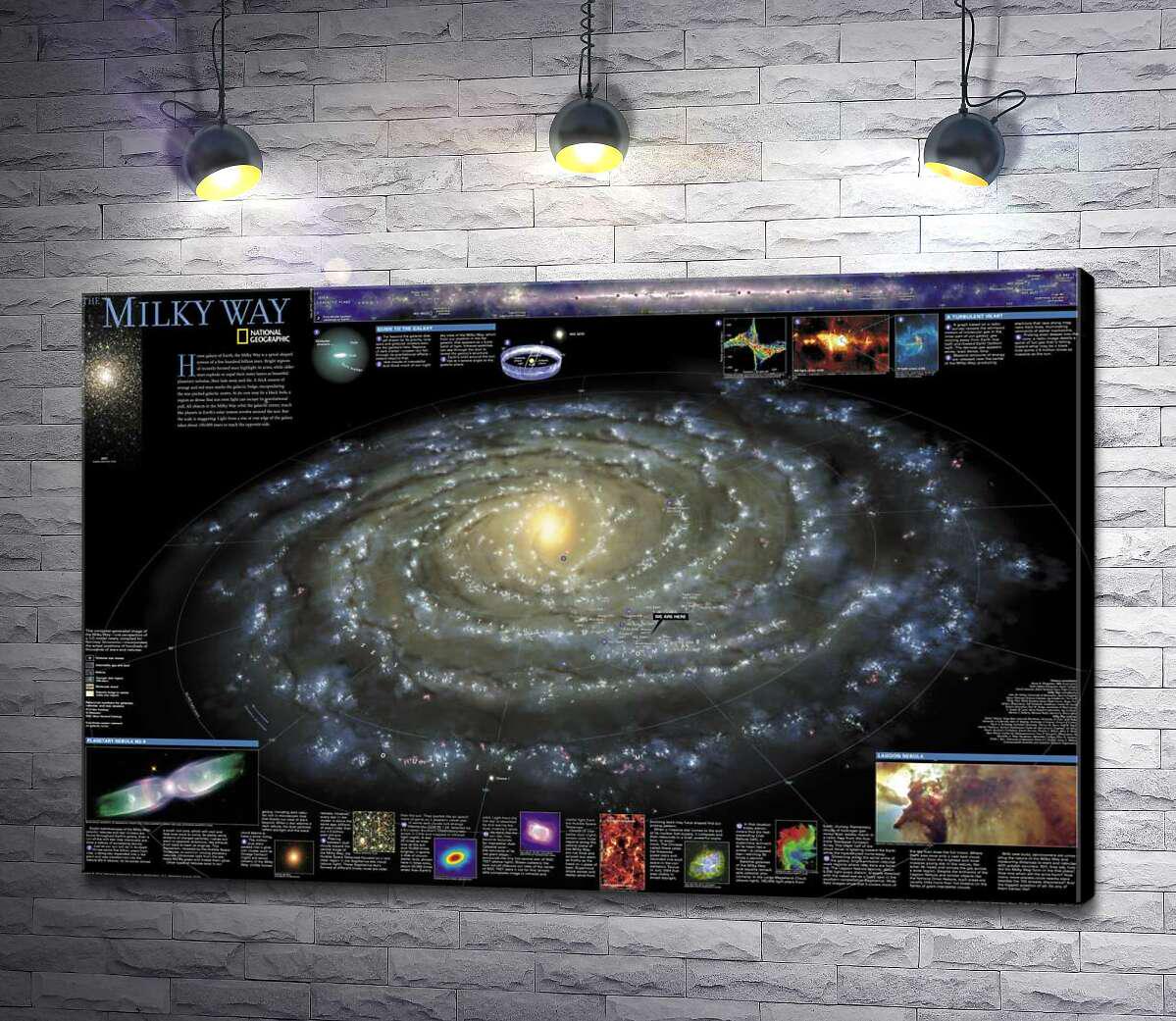 Картина ArtPoster Карта галактики Чумацький Шлях (Milky Way) 130x84 см Модуль №1 (000909) - фото 1