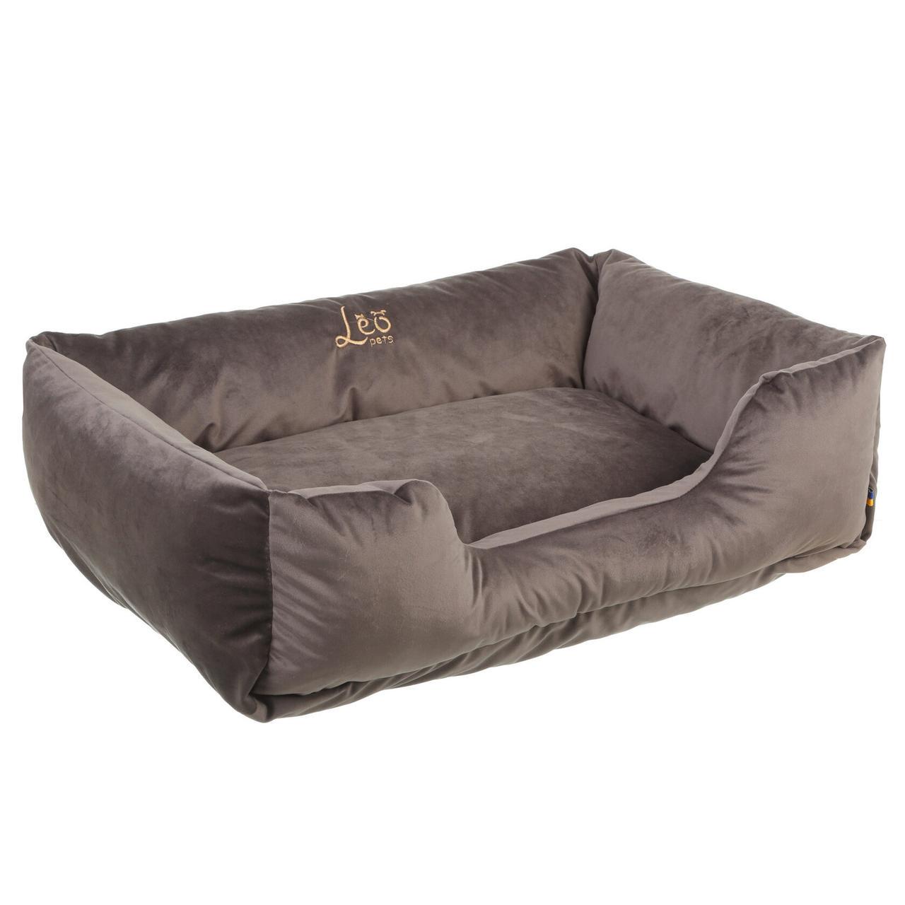 Лежанка для кошек и собак Leo Pets из велюра 60х45 см Коричневый (1869907130)