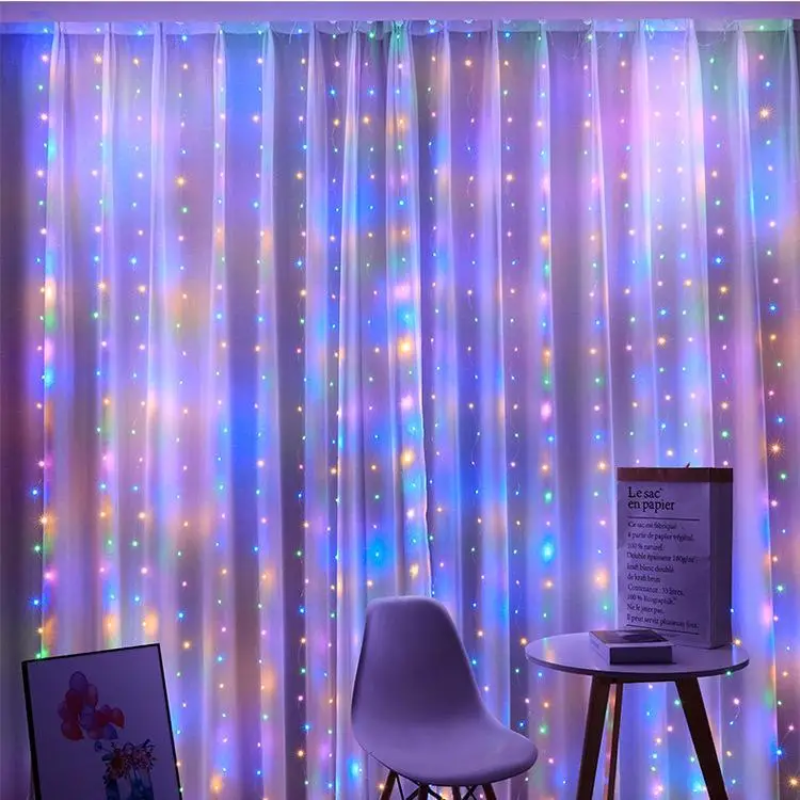 Гирлянда-штора с пультом мультиколор светодиодная от USB 2х2 м (2813801275)