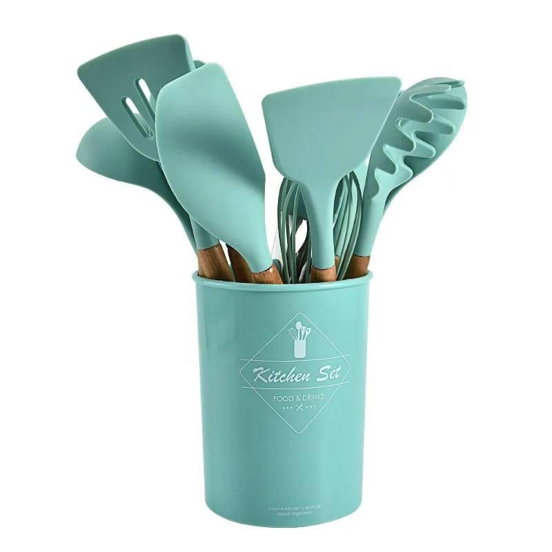 Набор кухонных принадлежностей Kitchen&Dining 12 шт. Бирюзовый