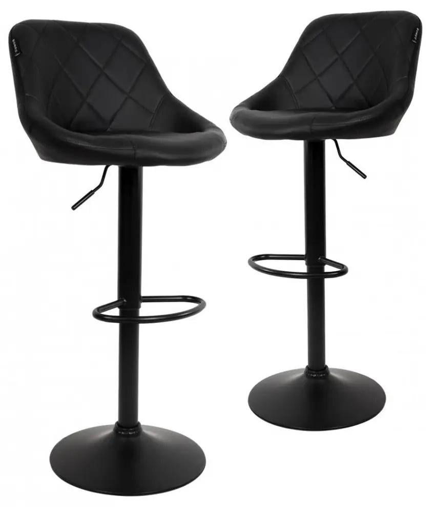 Барный стул со спинкой Bonro B-074 2 шт. Черный (47000064mili)
