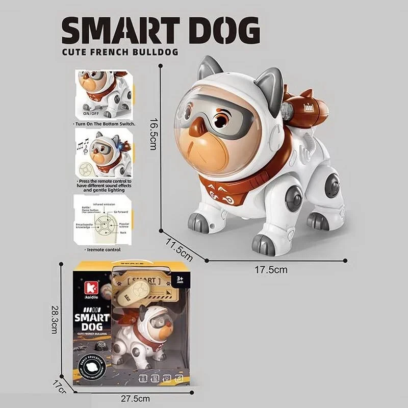 Игрушка Собачка на радиоуправлении озвучивание на английском языке/мелодии/интересные факты/подсветка - фото 4