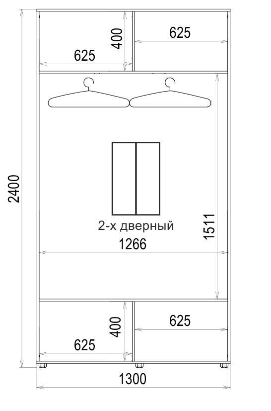 Шафа-купе Luxe 2 двері Скло тонованне/Скло тонованне 1029-1029 CLS - II 1300x2400x450 мм Венге (35823) - фото 4