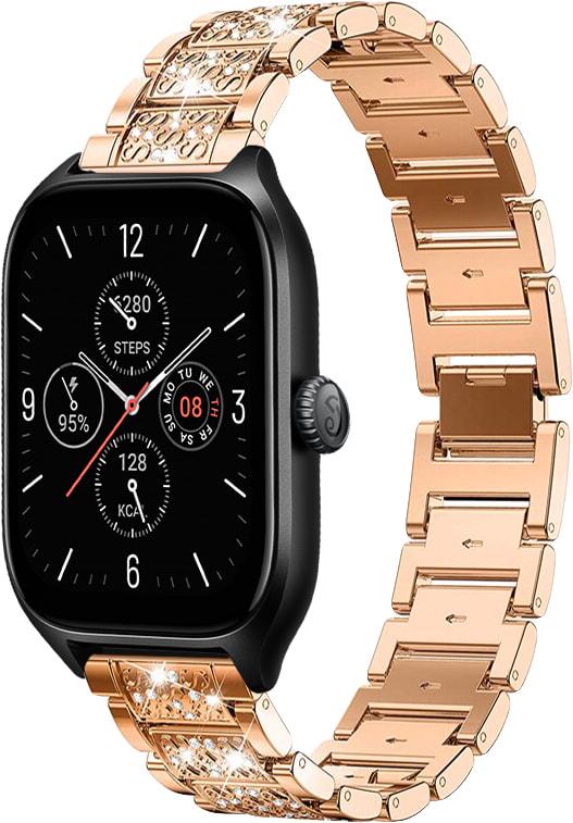 Браслет металлический Glam для Amazfit GTS 4/Mini Rose Gold (32818-27)