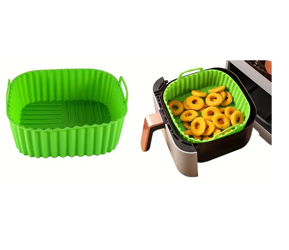 Форма квадратна силіконова для аерогрилю мультипечі та фритюрниці UK-7047 зелена - фото 2 Форма квадратна силіконова для аерогрилю мультипечі та фритюрниці UK-7047 зелена - фото 2
