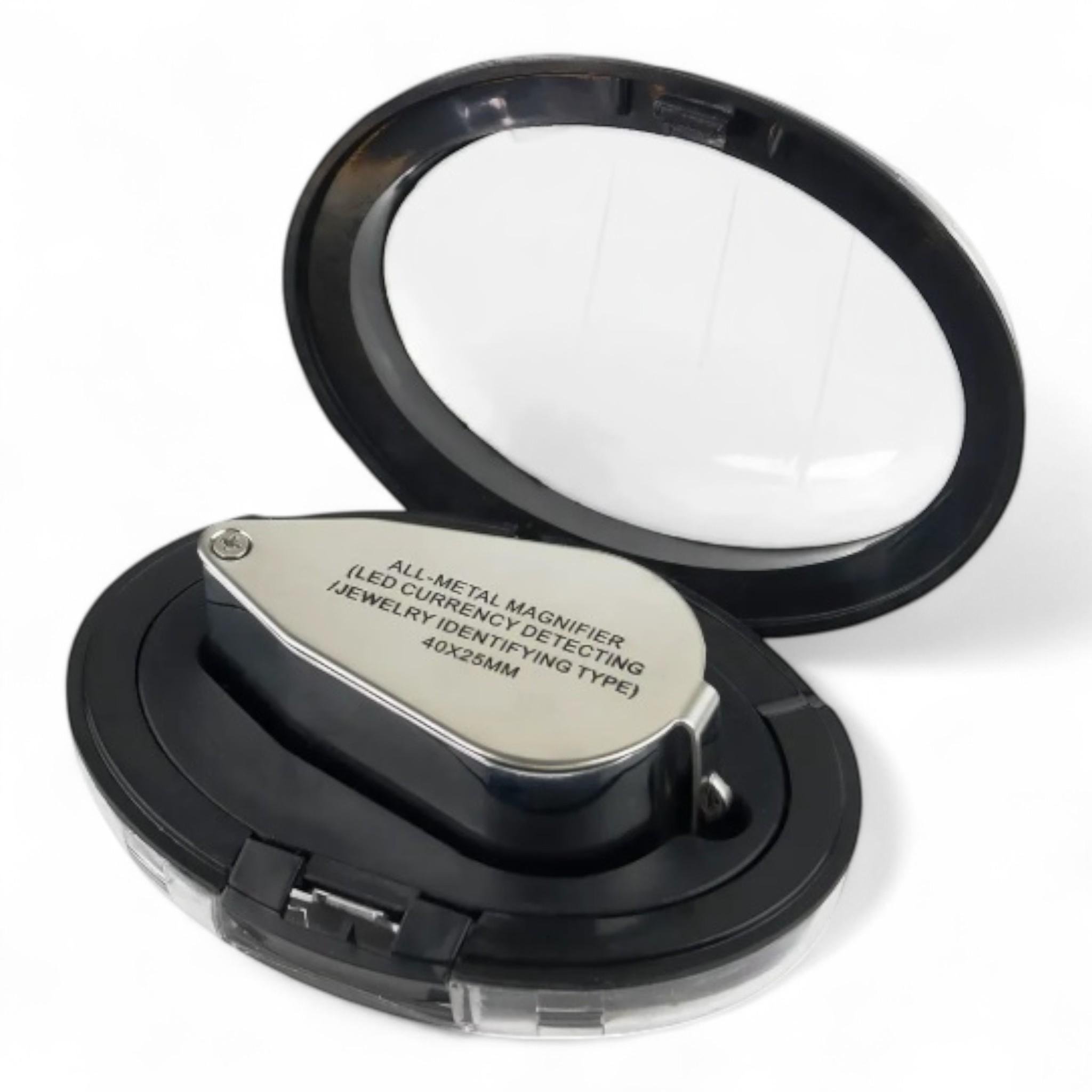 Лупа складная металлическая MG-9890 с LED и UV подсветкой 40Х d линзы 25 мм (26483787)