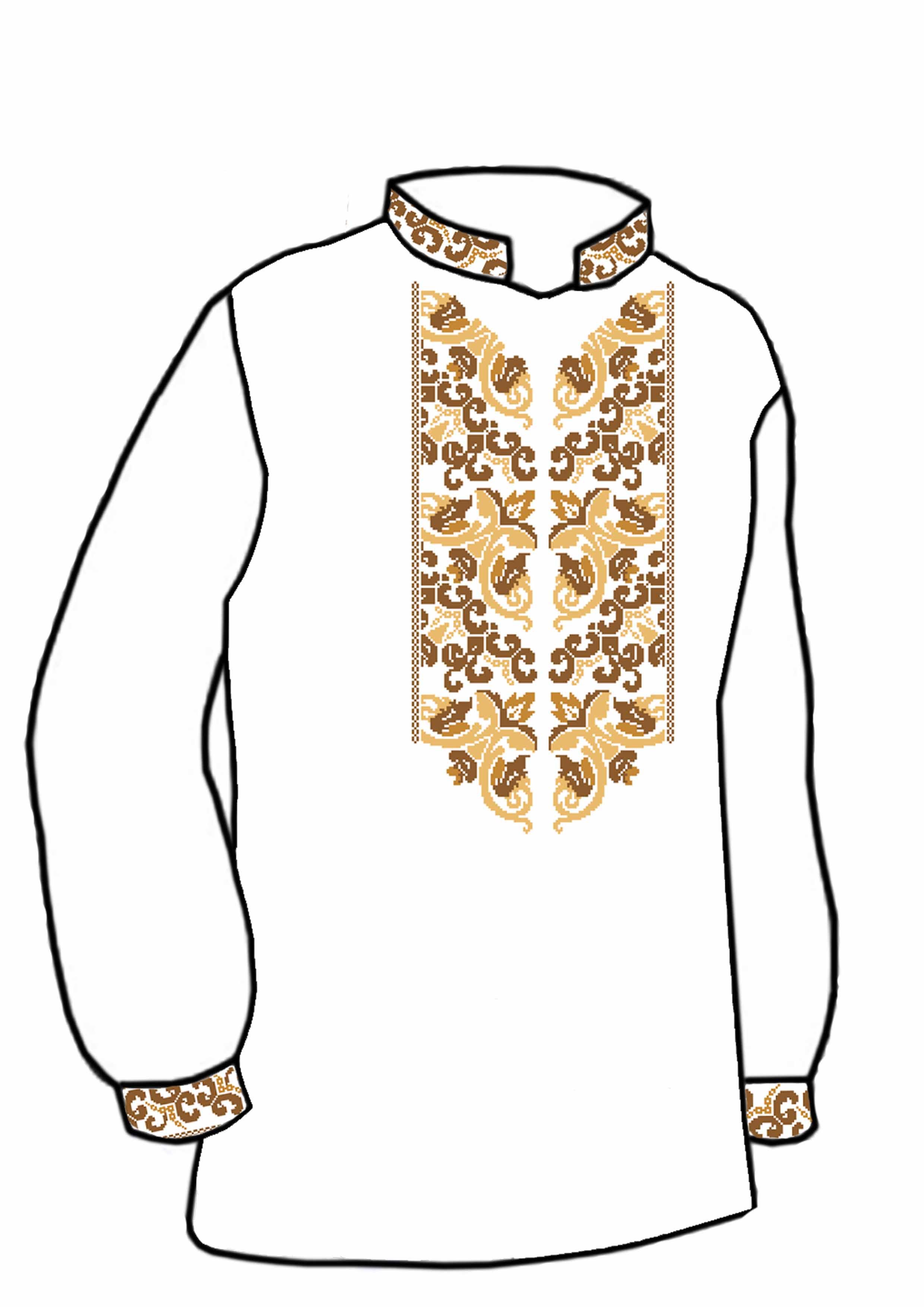 Заготовка для вышивки нитями или бисером рубашка СЧ-150 домотканое полотно