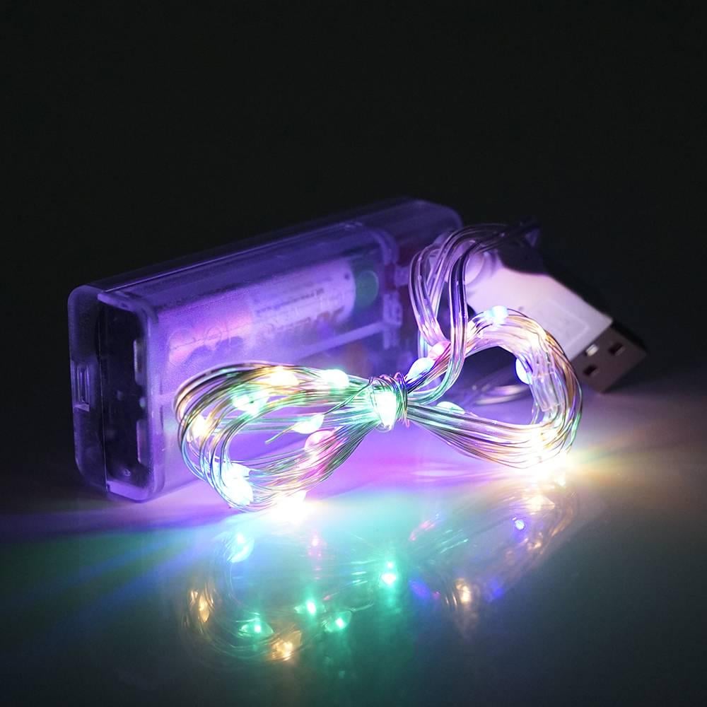 Гірлянди 30 LED 1 режим 3 м прозора ізоляція живлення від 3хАА Mix Color