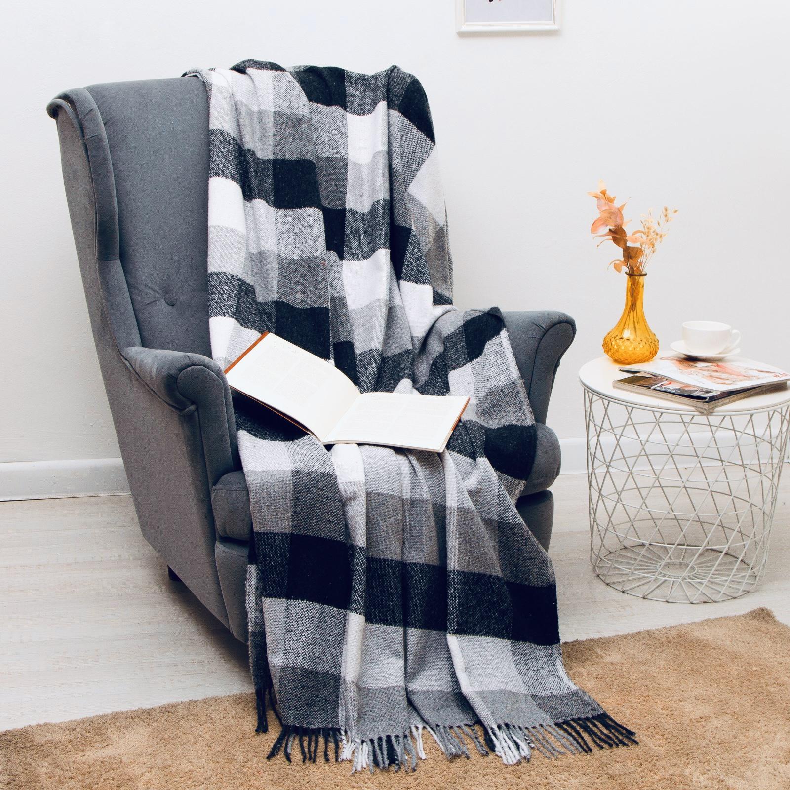 Плед шерстяной Vladi Палермо 140x200 см Белый/Темно-синий (ef183e2e) Плед шерстяной Vladi Палермо 140x200 см Белый/Темно-синий (ef183e2e)