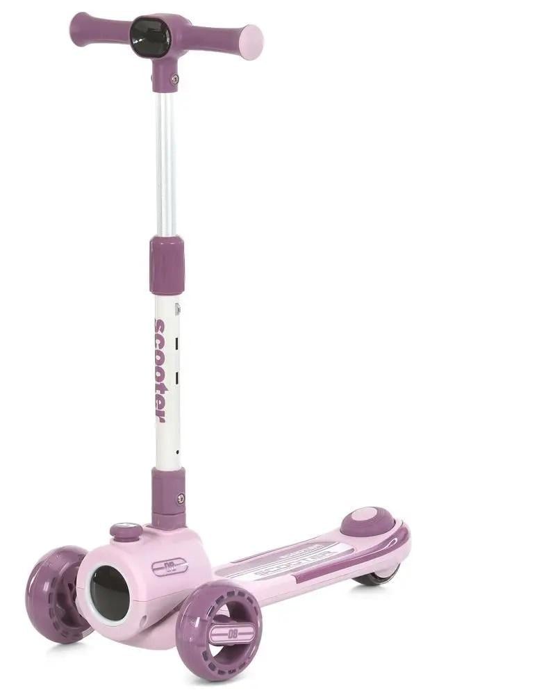 Самокат детский трехколесный iTrike JR3-135-P из металла и пластика с подсветкой колес и фарой Розовый (150-7-JR3-135-Р)