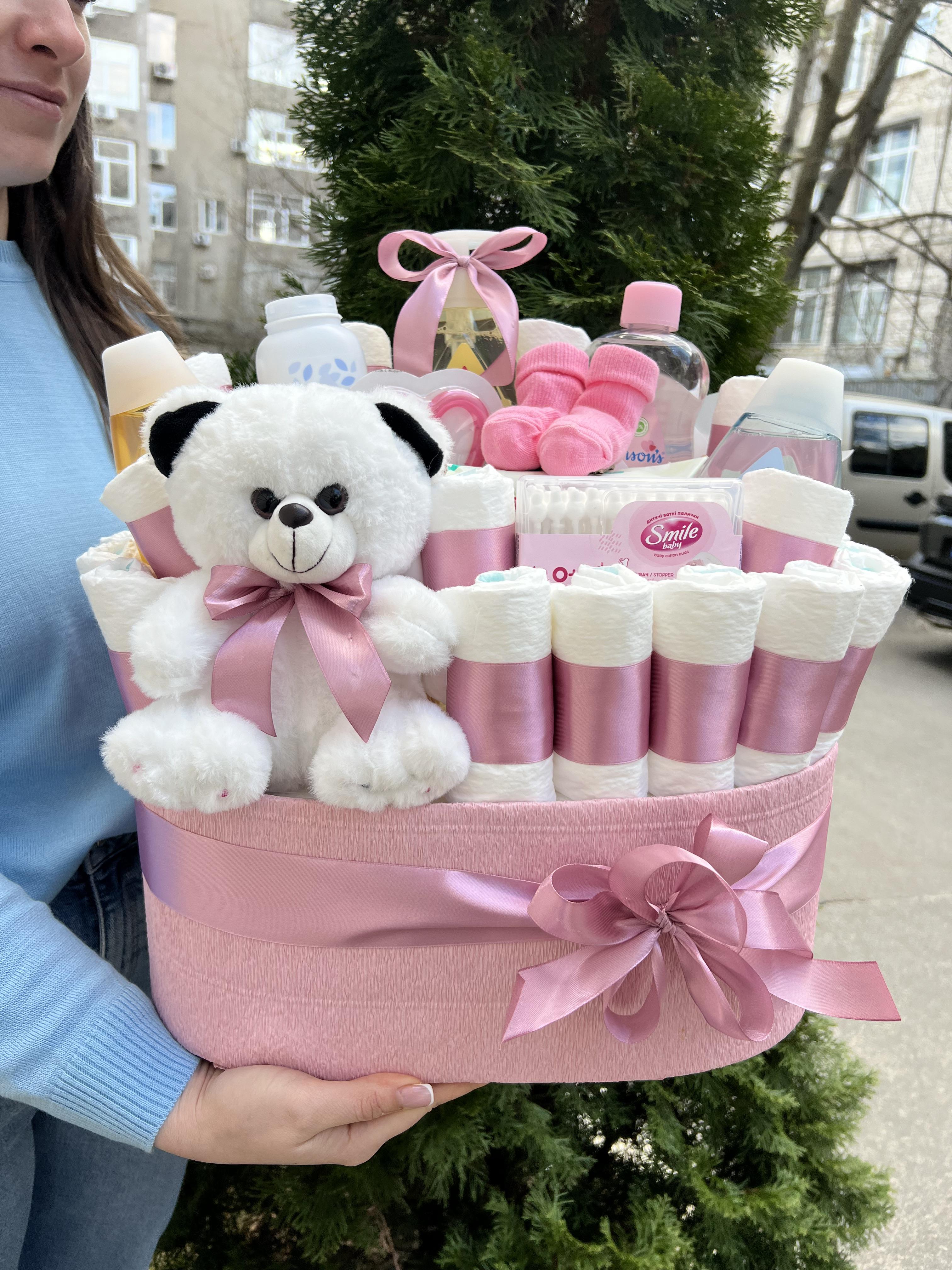 Подарунковий бокс Букет в пологовий з памперсами та дитячою косметикою (10112) - фото 11